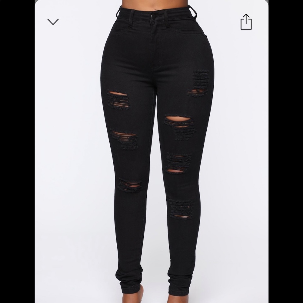 Fashion Nova Black distressed jeans